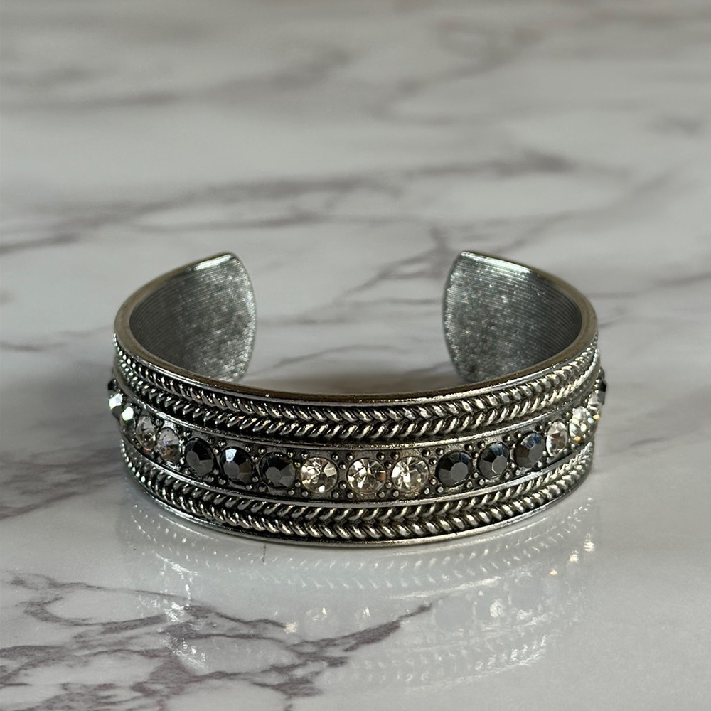 Silver Tone & Brilliants Bracelet